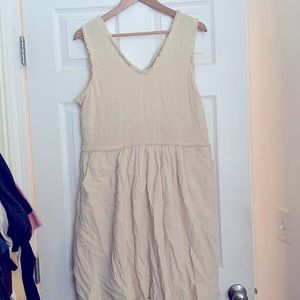 Doe & Rae L Cream Semi-Formal MIDI Dress